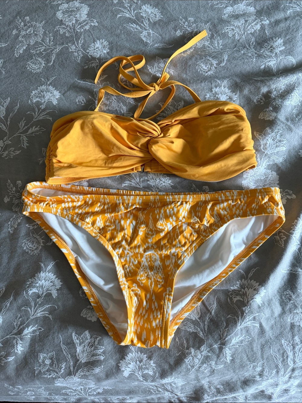 LOFT Yellow Twist Bandeau Bikini Set